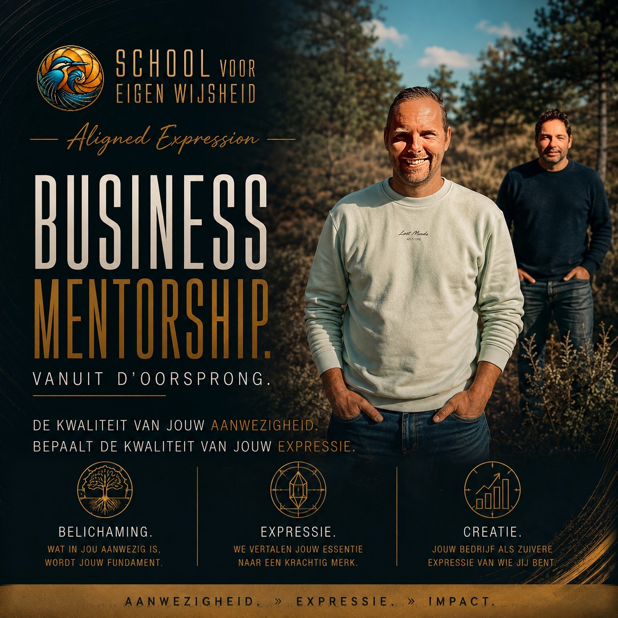 Business Mentorship. Vanuit d'Oorsprong. (Aligned Expression)